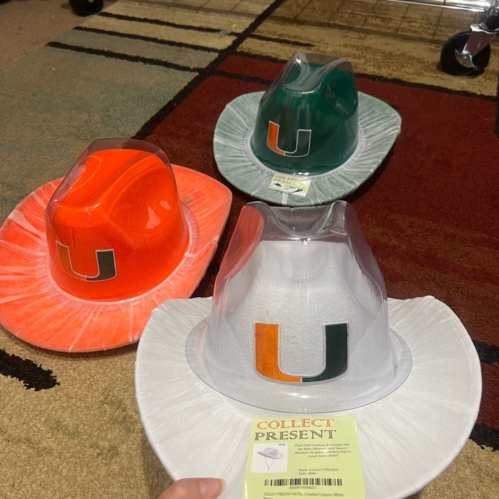 SOLD

NFL University of MIA Team Cowboy Hats - Orange, Green, White with strap
